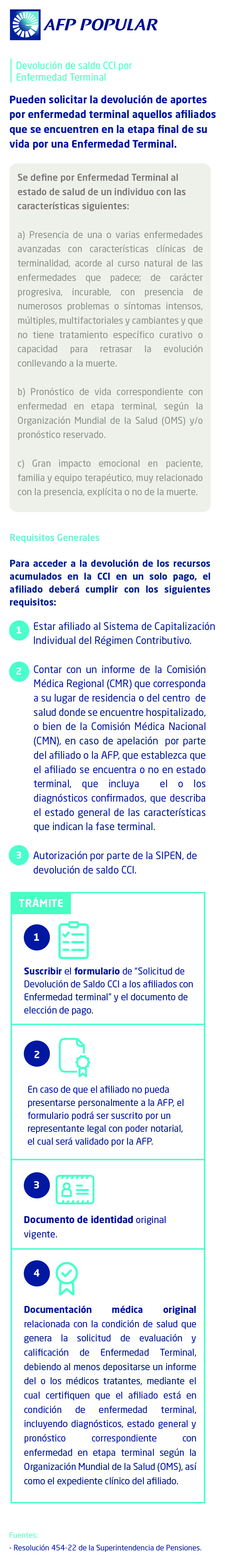  Devolución de Saldo CCI por Enfermedad Terminal